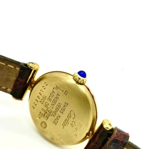 Cartier Must Vermeil 1902 Sv 925 23mm Quartz Watch - Picture 8 of 9